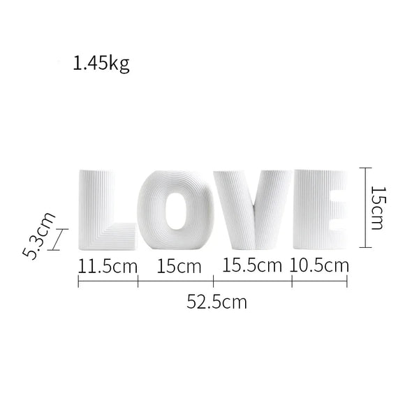 Nordic Ceramic Love Letters Vase Set (4 pcs)