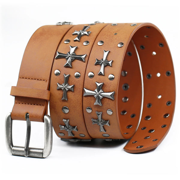 Steel Cross Revival Belt Brown / 24–28 in (60–70 cm)
