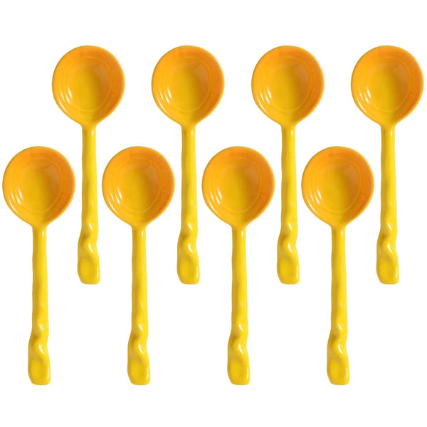 Creststone Rustic Ceramic Spoon Set Yellow