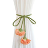 Woven Floral Curtain Tieback Orange