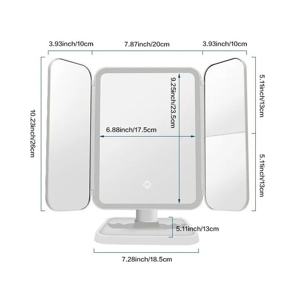 Glamlit Trifold Vanity Mirror