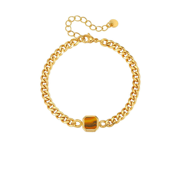 Strata Link Bracelet Gold / Amber