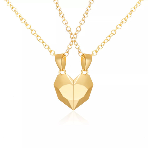 Twin Souls Heart Necklace Gold