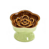 Happy Tails Floral Slow Feed Bowl Caramel Green
