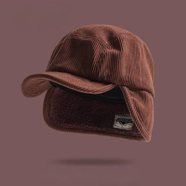 Frostline Corduroy Earflap Cap Rust