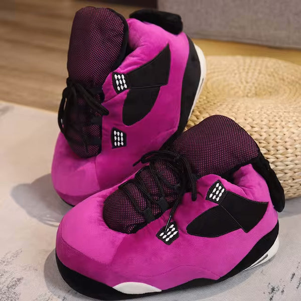 Plush Sneaker Slippers Purple
