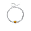 Strata Link Bracelet Silver / Amber