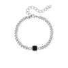 Strata Link Bracelet Silver / Black Onyx