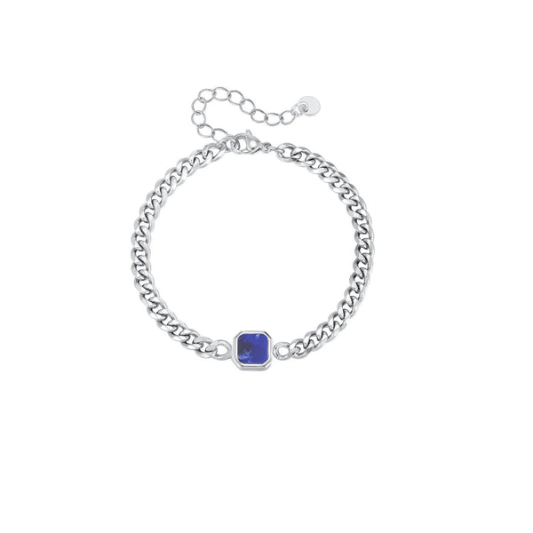 Strata Link Bracelet Silver / Sapphire Blue