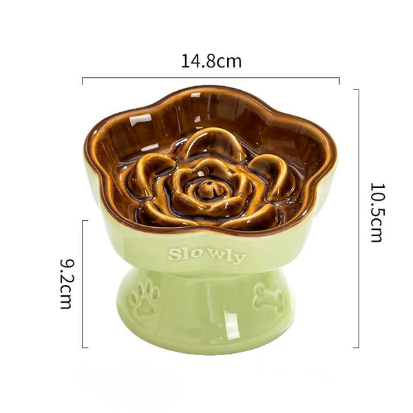 Happy Tails Floral Slow Feed Bowl