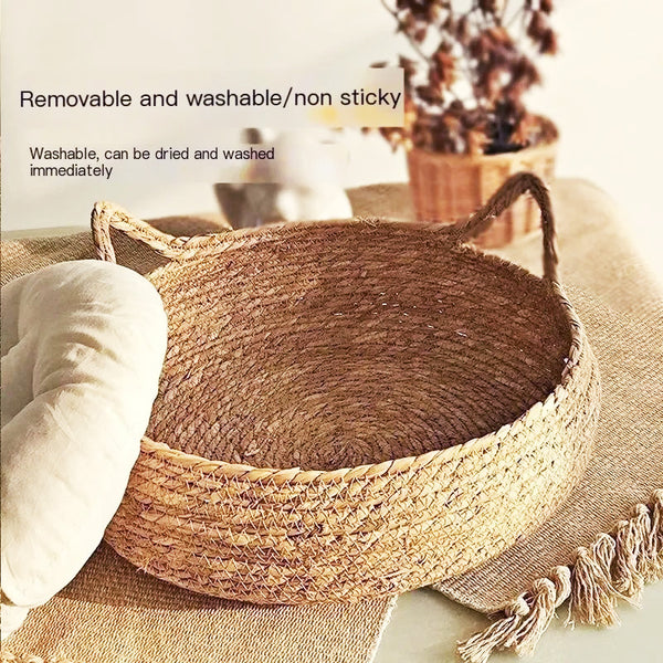 Happy Tails Rattan Basket Cat Bed