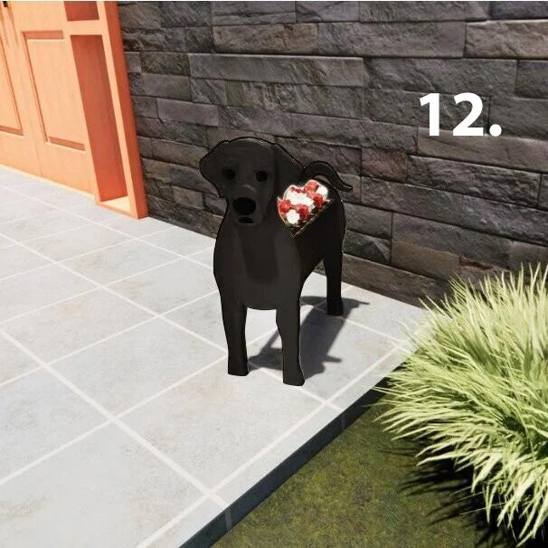 Dog Planter 12 - Labrador Retriever (Black)