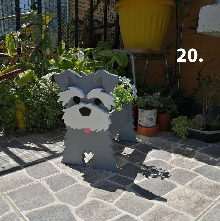 Dog Planter 20 - Schnauzer (Grey)