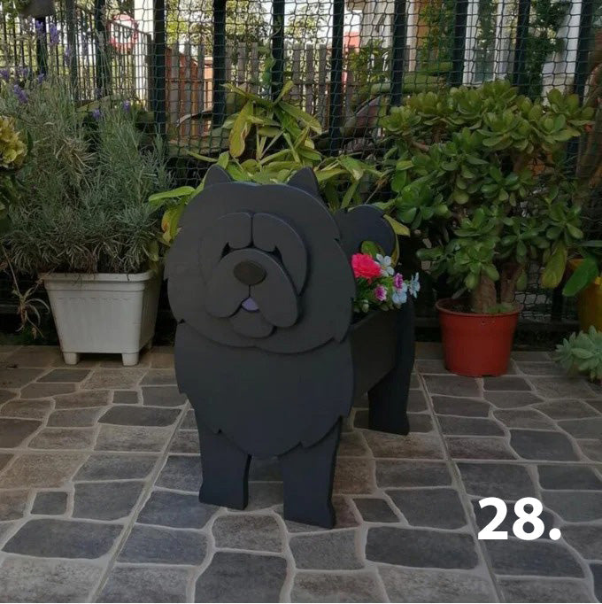 Dog Planter 28 - Chow Chow (Grey)