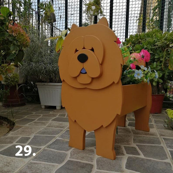 Dog Planter 29 - Chow Chow (Brown)