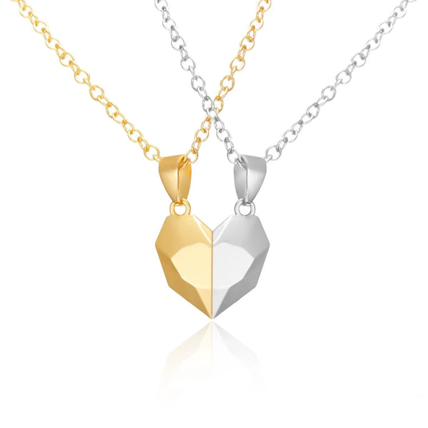 Twin Souls Heart Necklace Gold & Silver