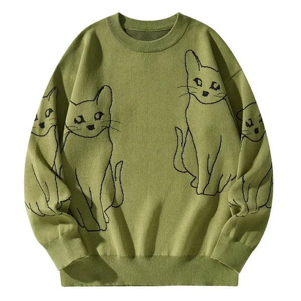 Black Oak Women's Cat Print Sweater