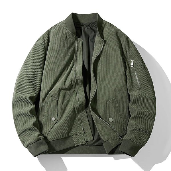 3Leaves Corduroy Bomber Jacket Green / XS