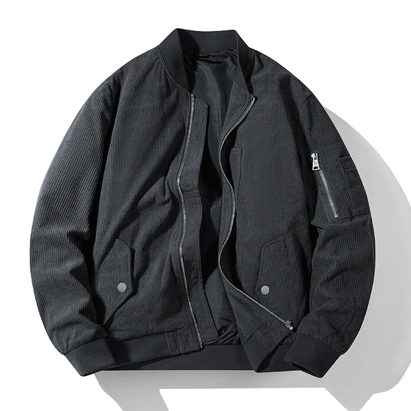 3Leaves Corduroy Bomber Jacket Grey / XS
