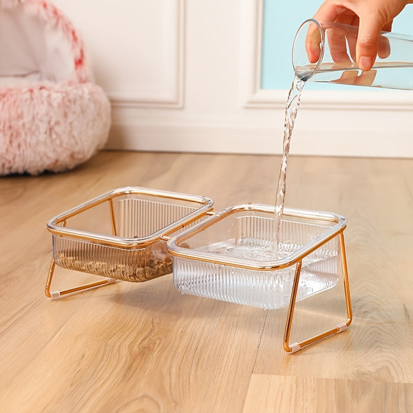 Happy Tails Transparent Pet Feeder Bowl