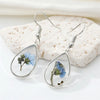 Dried Flower Resin Earrings Blue