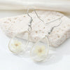 Dried Flower Resin Earrings White