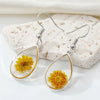 Dried Flower Resin Earrings Yellow