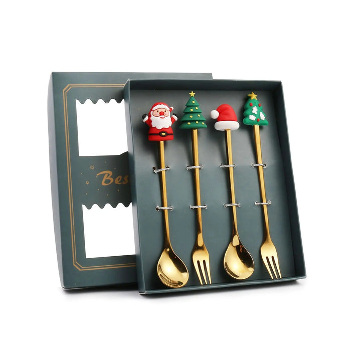 ChefGenius Christmas Cutlery Gift Set Green / 4 Piece Set