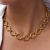 Uworld Minimalist Thick O-Link OT Clasp Necklace 18K Gold Color Stainless SteelHigh Quality Texture joyería acero inoxidable JDN0106050