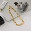 Uworld Minimalist Thick O-Link OT Clasp Necklace 18K Gold Color Stainless SteelHigh Quality Texture joyería acero inoxidable JDN0106050