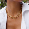 Uworld Minimalist Thick O-Link OT Clasp Necklace 18K Gold Color Stainless SteelHigh Quality Texture joyería acero inoxidable JDN0106050