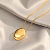 Celeste Oval Necklace Gold