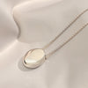 Celeste Oval Necklace Silver