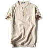 3Leaves V-Neck Henley Shirt Men Khaki / 2XL