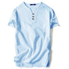 3Leaves V-Neck Henley Shirt Men Sky blue / 2XL