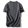 3Leaves V-Neck Henley Shirt Men Gray / 2XL