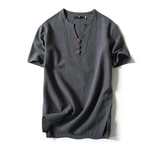 3Leaves V-Neck Henley Shirt Men