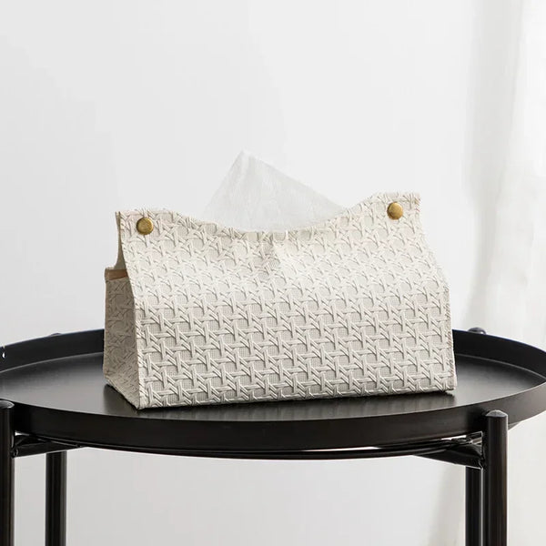 Hearthside Rattan Tissue Box Cover White