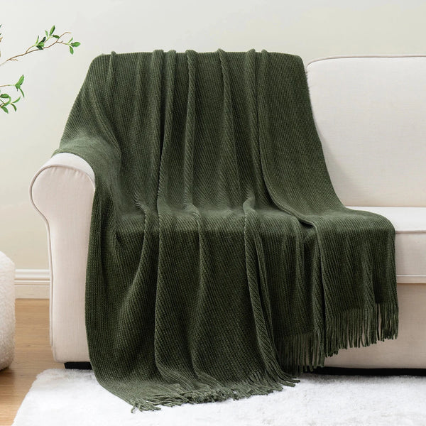 Moss Stitch Chenille Throw