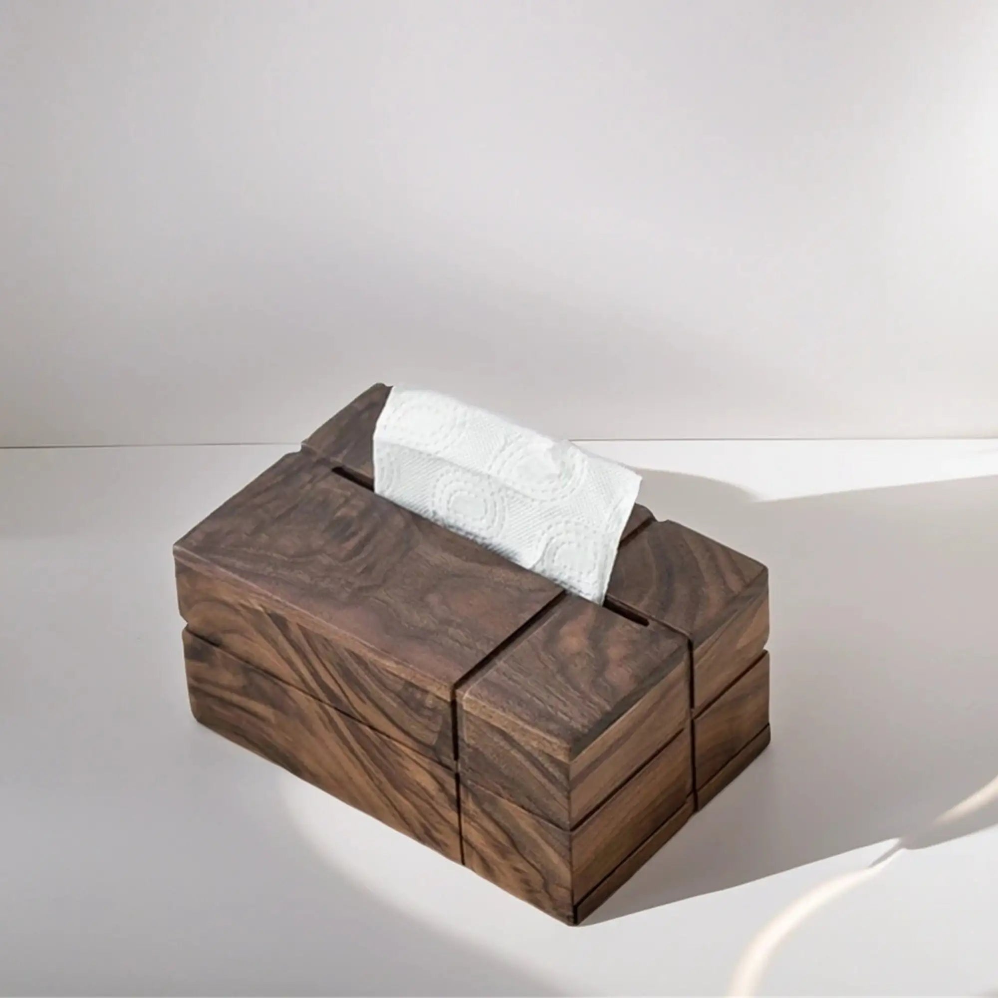 walnut tissue box