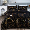 Brushed Marble Duvet Cover Set Black / Twin