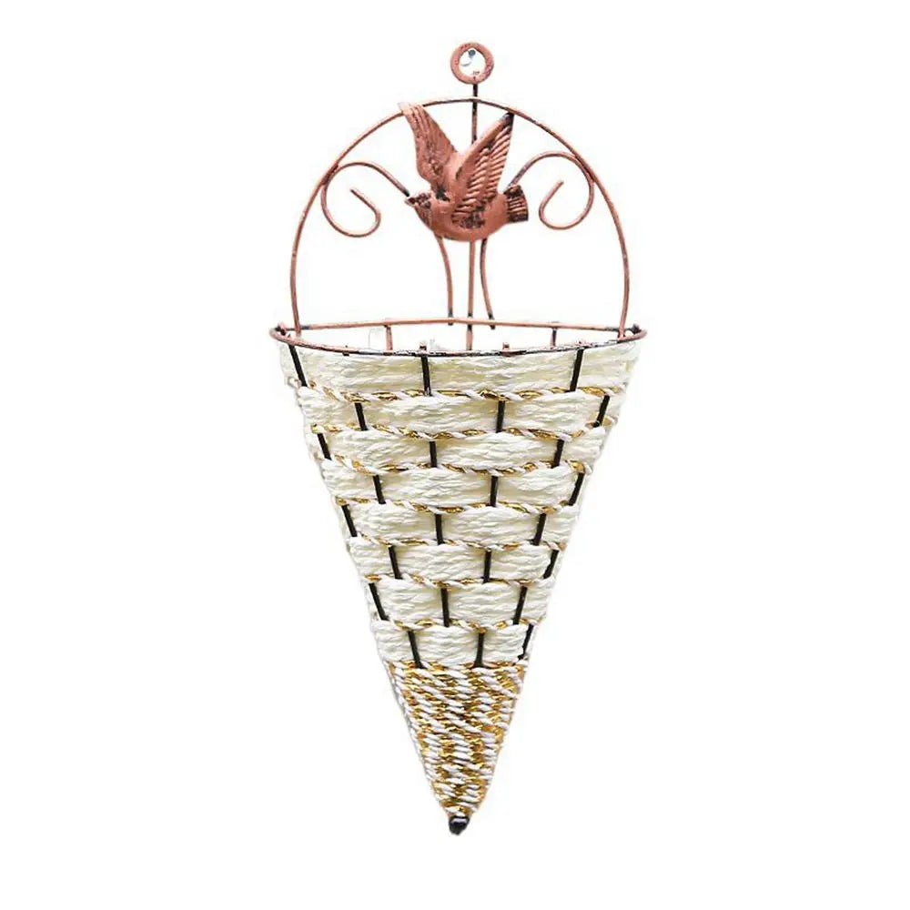 Hearthside Wall Cone Basket White