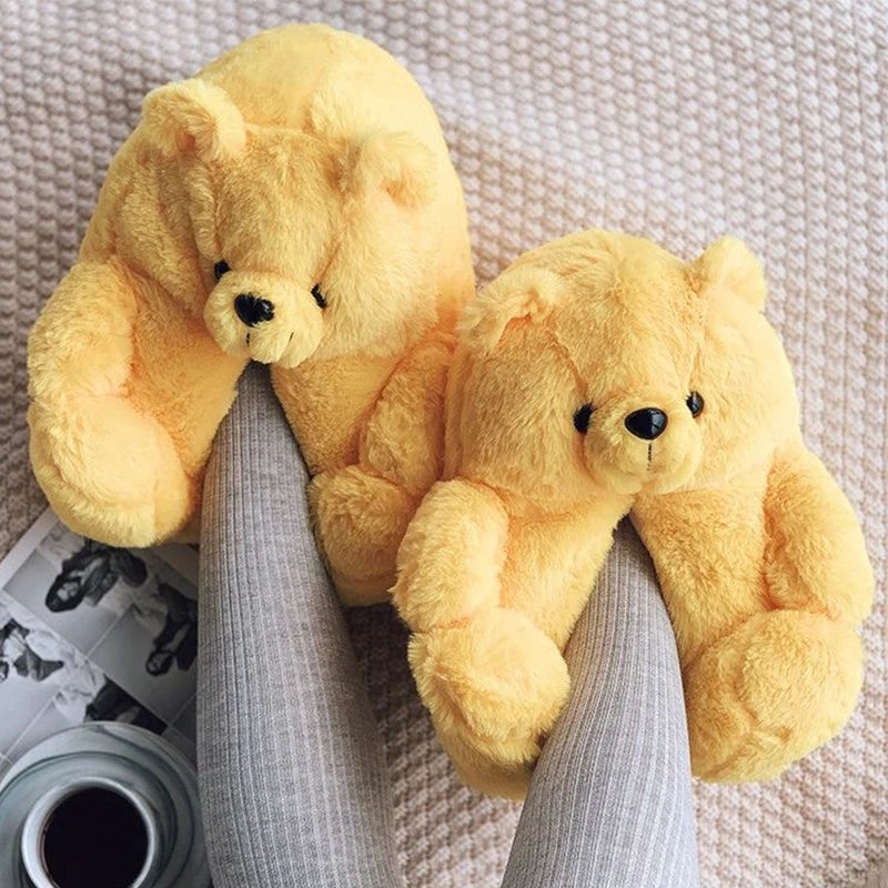 Teddy Bear Slippers Yellow