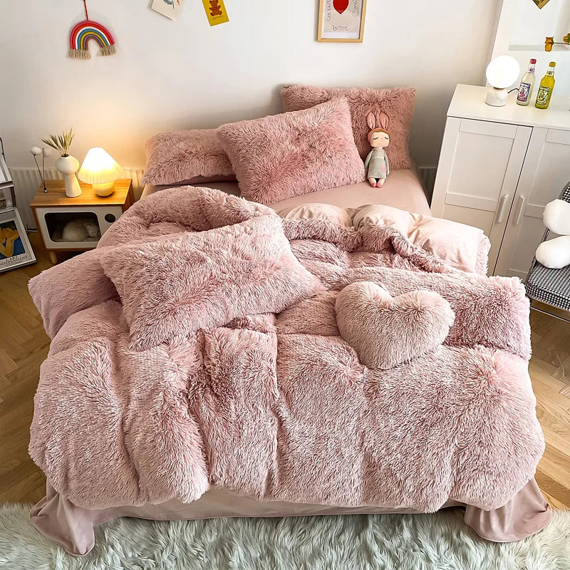 Purely Fluffy Duvet Cover Set Light pink / Twin