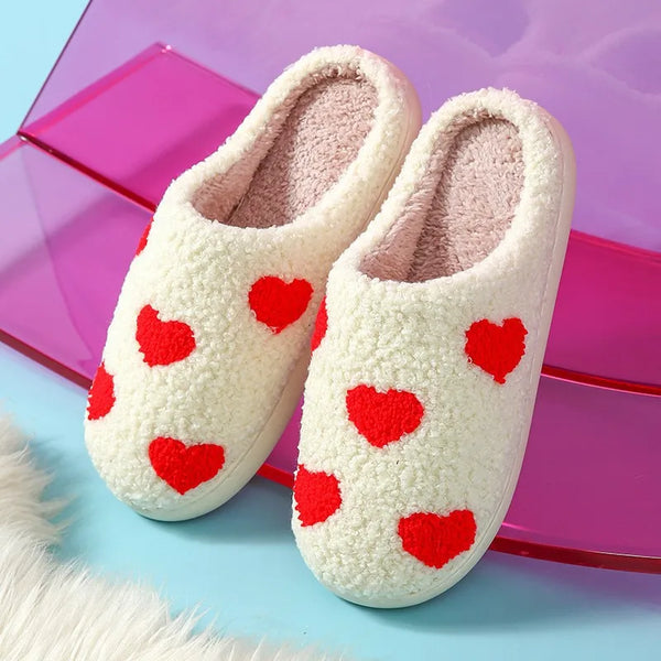 Cozy Hearts House Slippers Red / 5