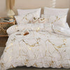 Brushed Marble Duvet Cover Set White / Twin