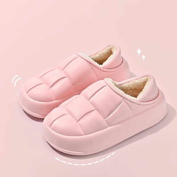 Plush Couple Shoes Indoor Confinement Shoes 2025 New Women's SlippersAutumn and Winter Waterproof Cottonbags and Home Slippers Pink / 36-37