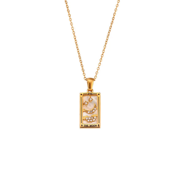 Tarot Card Necklace Moon