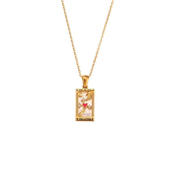 Tarot Card Necklace Lovers