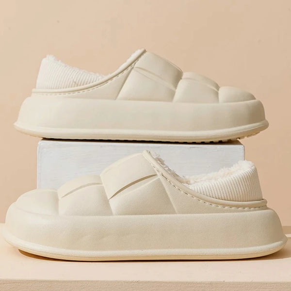 Plush Couple Shoes Indoor Confinement Shoes 2025 New Women's SlippersAutumn and Winter Waterproof Cottonbags and Home Slippers